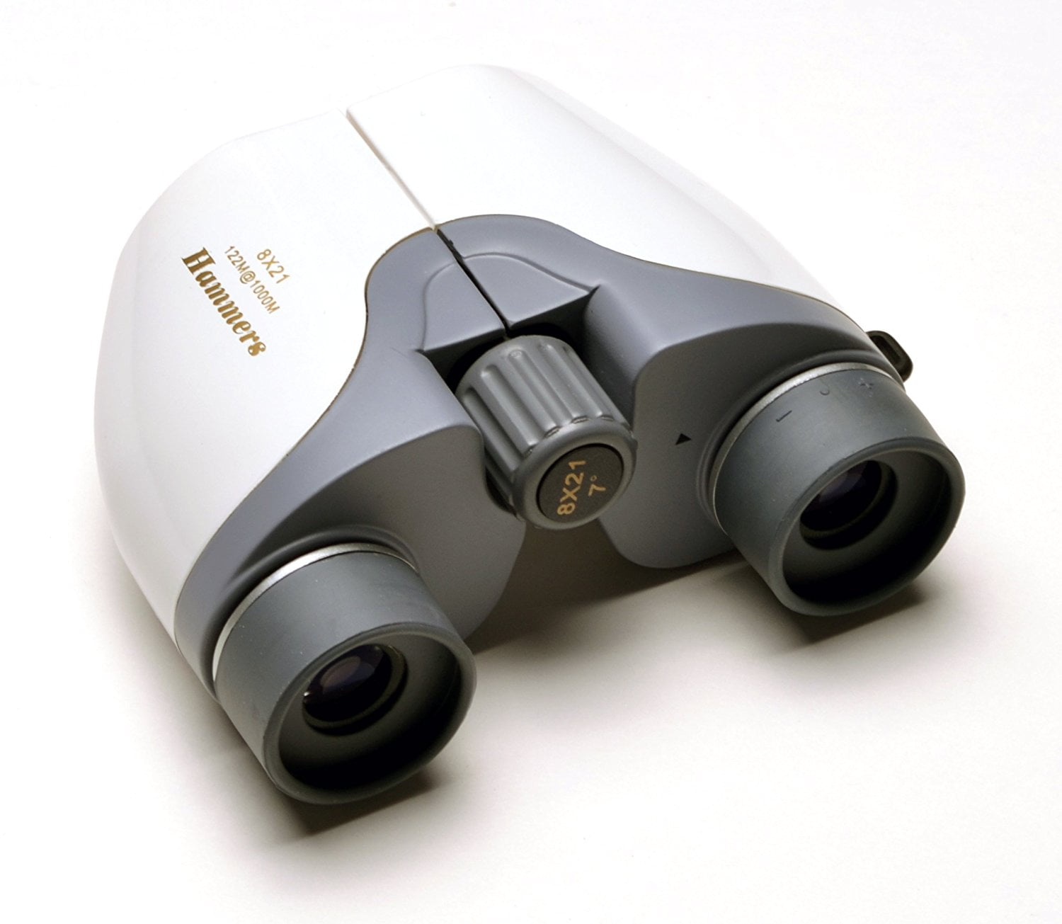 Hammers 8x21 Small Compact Pocket Size Porro Prism Travel Binocular Opera Glass, Glossy White