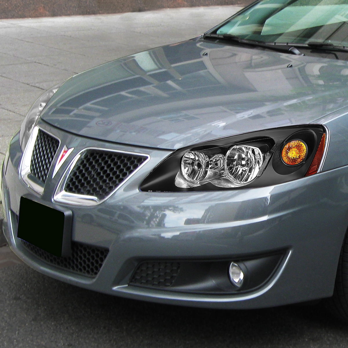 For 05 10 Pontiac G6 Pair Of Headlight Lamp Black Housing Amber For 05 10 Pontiac G6 Pair Of Headlight Lamp Black Housing Amber Corner Sedan
