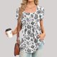 thumbnail image 2 of Blusa con estampado de manga corta y cuello cuadrado informal cómoda a la moda para mujer OAVQHLG3B Store  lin121212, 2 of 4