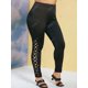 thumbnail image 3 of Tallas grandes cortadas láser leggings Rosegal Pantalones de talla grande, 3 of 5