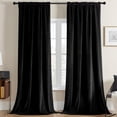 thumbnail image 1 of Cortinas Joydeco de terciopelo negro, 244 cm de longitud, 2 paneles, 70%-80% opacas, 1 of 7