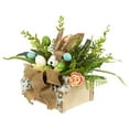 thumbnail image 4 of Northlight Boxed Floral Arrangement with Bunny Easter Decoration - 12", 4 of 6