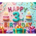 thumbnail image 4 of Colorful Design Happy Birthday Banner Decorative Cake Party Decoration for Birthday Celebration Kids Event Indoor Decorations, 4 of 7