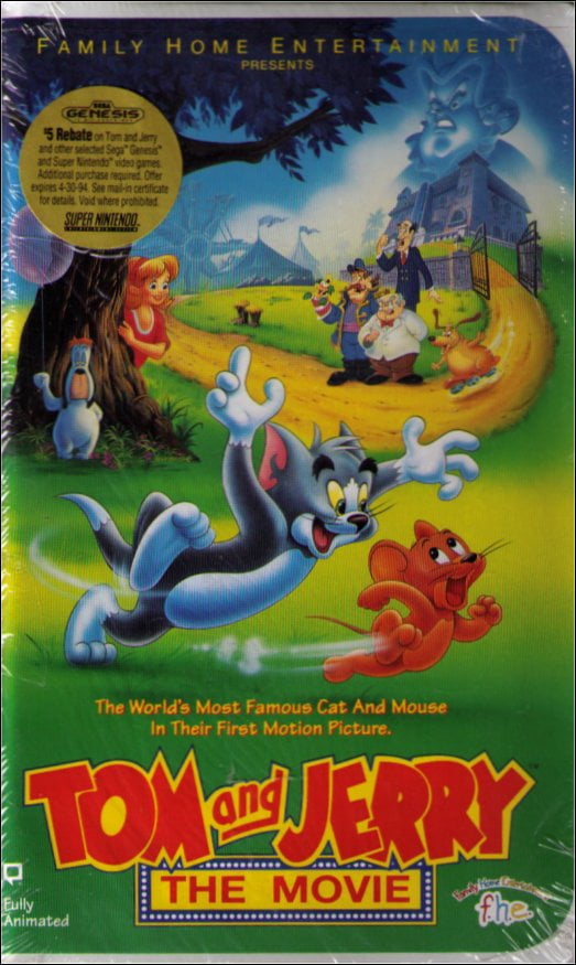 Tom and Jerry The Movie (1993) Vintage Clamshell VHS Tape