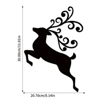 Metal Wall Art Decor, Black Silhouette Wall Decor, Metal Christmas Deer Wall Decor, Hanging for Living Room Bedroom Christmas