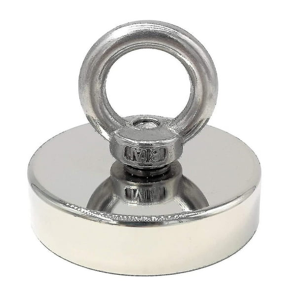 Imán De Neodimio Súper Fuerte 120 Kg - Imanes Fuertes - Ideal Para Pesca Magnética - 60 Mm Con Ojal De Neodimio