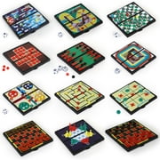 Magnetic Travel Game Boards for Kids and Adults - Includes 12 Fun Games Chess, Checkers, and More - Car Games for Road Trips - Educational & Fun Activities Set - Enhance Learning & Creativity