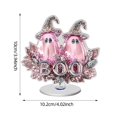 thumbnail image 3 of zhonghuaying 1 Pack Pink Halloween Pumpkin Rotating Ornament with Built-in Light, 6 Styles Hollow Ghost Floral Tabletop Centerpiece for Holiday Home Decor D, 3 of 5