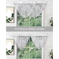 thumbnail image 5 of Waterfall Valances for Windows, Purple Botanical Kitchen Sheer Valance Curtains, Butterfly Spring Floral Summer Botanical Rod Pocket Swag Valances for Living Room Bedroom, 47.2"x38.5", 2 Panel, 5 of 8