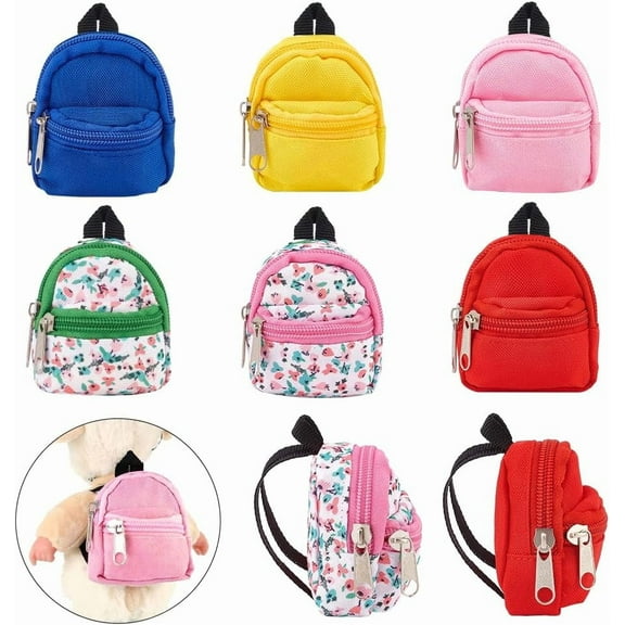 6Pcs Mini Backpacks Mini Accessories Decorative Backpack House Dressing Bag Backpack Colorful DIY