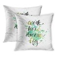thumbnail image 1 of BOSDECO Quote Work Hard Dream Big on Blue Blob Lettering Modern Skirt Motivation Abstract Adventure Brainstorm PillowCase Pillow Cover 16x16 inch Set of 2, 1 of 1