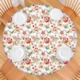thumbnail image 2 of Pioneer Flower Floral Print Pattern Round Fitted Tablecloth with Elastic Edge,Dining Table Cover Waterproof,Outdoor Round Tablecloth for Camping,Dining,Indoor and Outdoor, 2 of 7