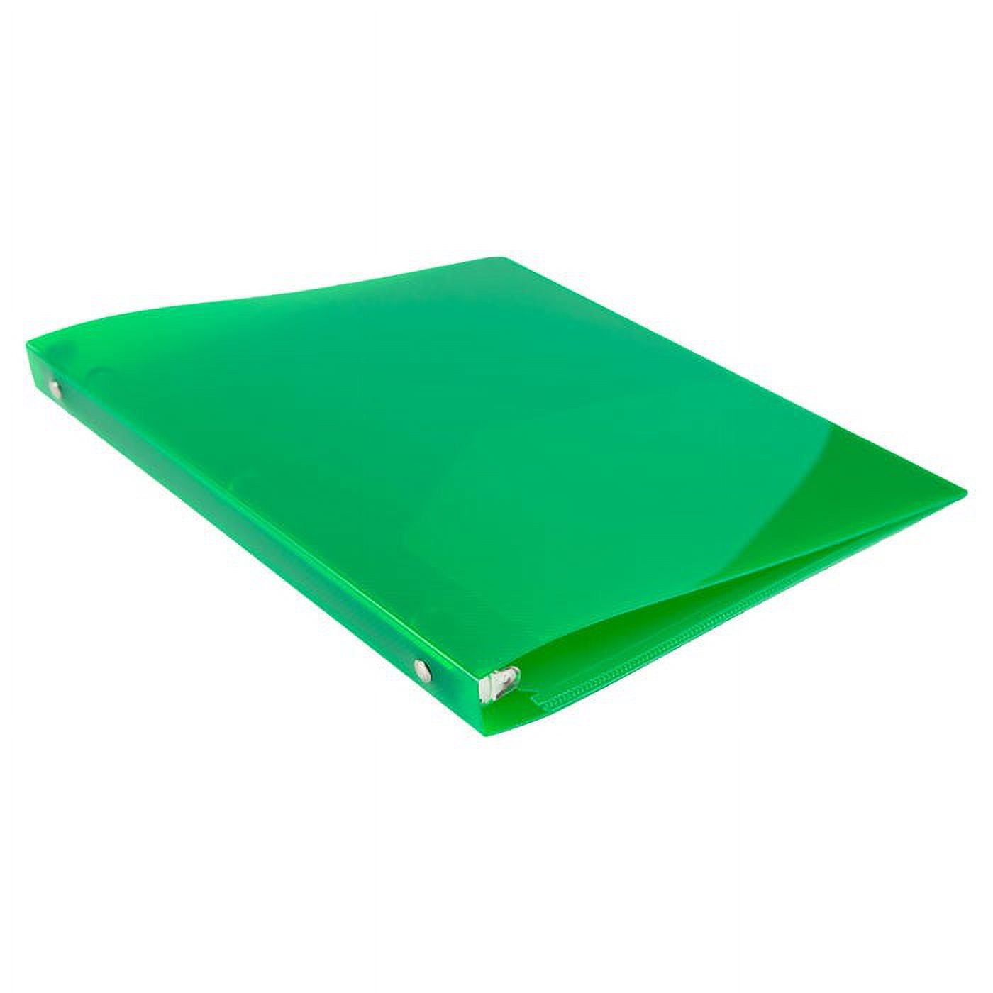 JAM Paper & Envelope Plastic Binder, 11.5 x 10.25 x 1/2 in, Green, 1 Pack