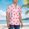 thumbnail image 5 of Daiia Strawberry Floral Hawaiian Shirt for Men Gentle Cotton Regular Short Sleeve Casual-X-Large, 5 of 9