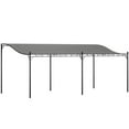 thumbnail image 2 of Canddidliike 10' x 20' Wall-Mounted Outdoor Pergola Canopy, Metal Patio Canopy with Drainage Holes for Outdoor as Backyard, Garden, Dark Gray, 2 of 16