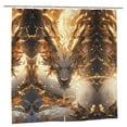 thumbnail image 2 of Shower Curtain, Golden Horned White Dragon Washable Shower Curtain for Bathroom, Waterproof Bathroom Shower Curtain Set with Hooks Long Shower Curtain 72x72in Home Decor, 2 of 7