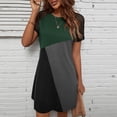 thumbnail image 1 of Jusqu'à 65 % de Réduction! Robes d'Été Mode pour Femmes 2024 Grande Taille Loisirs Dentelle Manches Courtes Col Rond Couleurs Contrastées Robes, 1 of 6