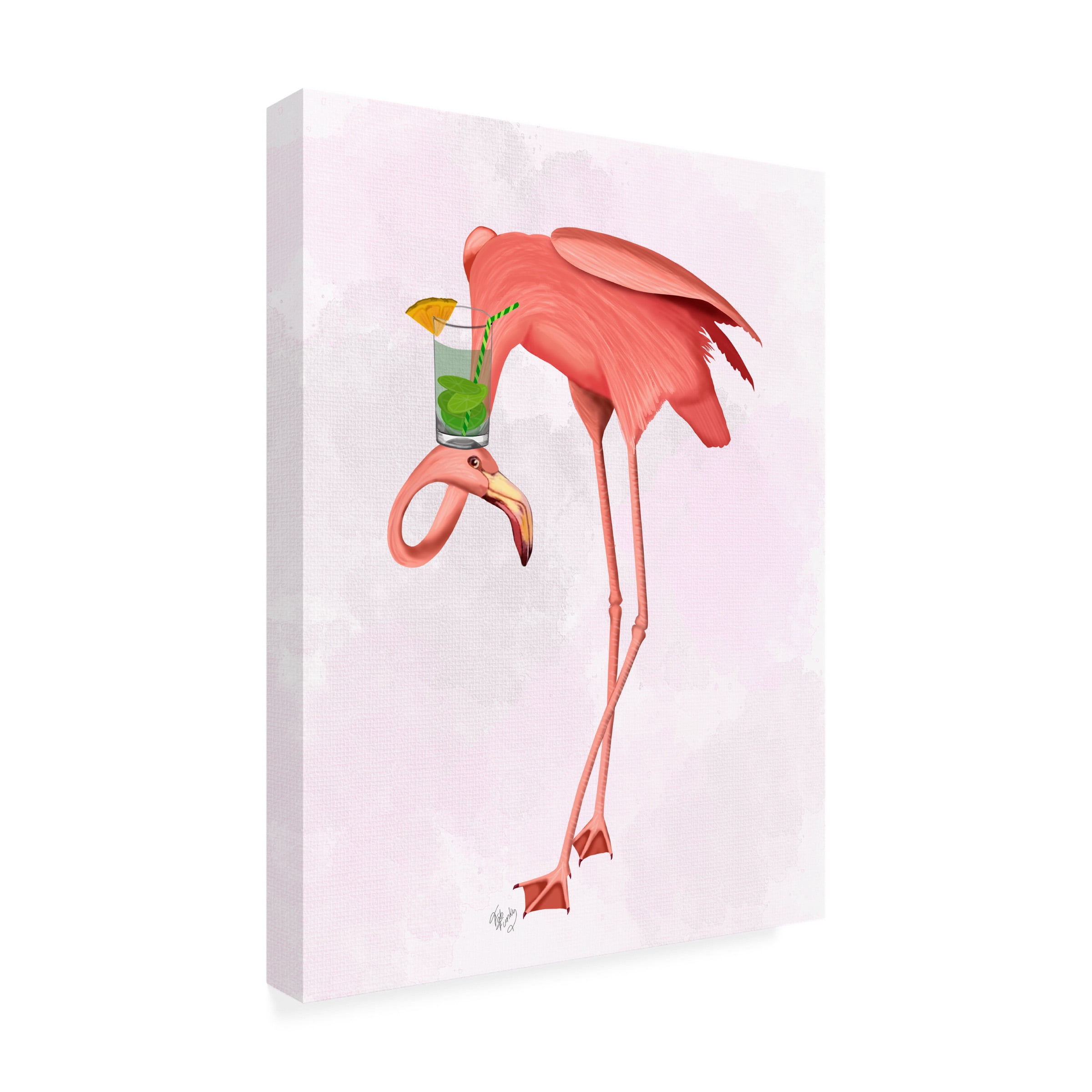 Fab Funky 'Flamingo and Cocktail 1' Outdoor Canvas