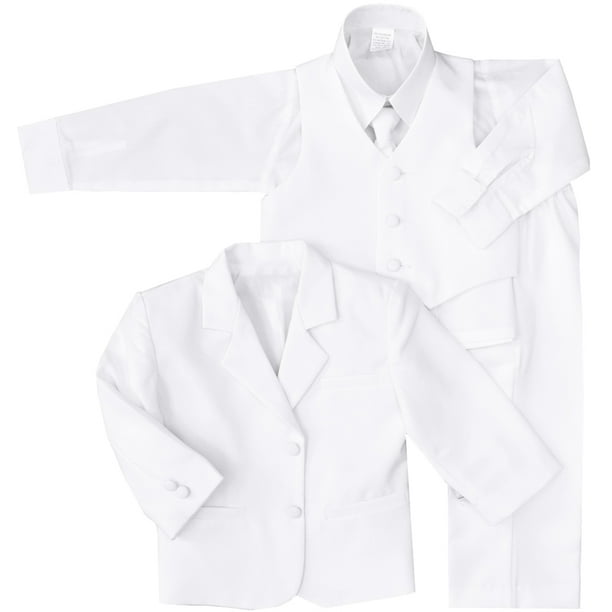 Black N Bianco Infant Baby and Toddler Boys White Formal Dress Suit