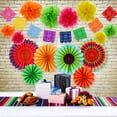 thumbnail image 5 of 16 Pcs Décorations du Mois du Patrimoine Hispanique, 1 Chemin de Table Serape, 6 Éventails en Papier Colorés, 5 of 5
