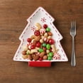 thumbnail image 5 of Christmas Tree Ceramic Tray Chip & Dip , Santa Pattern Christmas Kitchen Decor for Holiday Treats, Candy, Festive Tableware for Christmas Parties(A), 5 of 7
