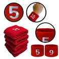 thumbnail image 3 of COUVER Embroidered White Number 8 Red Terry Cotton Athletic Wristbands 1 Pair (Mens), 3 of 11