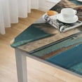 thumbnail image 4 of nygtbtfer with , Square Fitted Table Cloth, Wipeable Table Cover for Indoor Party Kitchen Dinner Fits Diameter Square Table, Blue Board white, 4 of 7