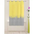 Abstract Paint Smear Yellow Gray Bedroom Voile Curtain Window Treatment