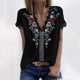 thumbnail image 2 of Gibobby Blusas Para Mujeres Casual Tee Loose T Short V Blouse Womens Tops Side Tunic Neck Split Daily Floral Summer Vintage Sleeve Impreso elegante Lace Women's T Camisas（Azul， XL), 2 of 5