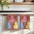 thumbnail image 7 of Brown Red Gourd Kitchen Towels Set of 3, Modern Abstract Art Floral Absorbent Dish Towels for Kitchen, Microfiber Hand Towel, Quick Drying Tea Towel for Cleaning Decorative Dishcloths, 7 of 7