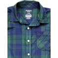 thumbnail image 2 of Arizona Boys Blue & Green Plaid Long Sleeved Button Front Shirt Large (14-16), 2 of 2