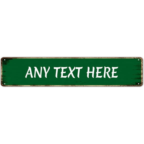 Personalized Signs Custom Vintage Metal Tin Sign Road Signs Wall Plaque Poster Street Signs Warning Safety Notice Sign 4x16 inch