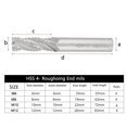 thumbnail image 4 of Spoon Router Bit Aluminum Roughing End Mill High Speed Steel 4Pcs 4 Flutes Hss Roughing End Mill Cnc Router Bit Milling Cutter M6 M8 M10 M12, 4 of 8
