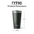 thumbnail image 3 of RTIC 16 oz Ceramic Lined Insulated Essential Pint Tumbler, Splash Resistant, Black, 3 of 6