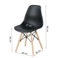 thumbnail image 5 of Topcobe Modern Dining Chair, Mid-century Side Chair, Leisure Chair, Natural Wood Legs for Kitchen, Living Room and Dining Room, Set of 4, Black, 5 of 5