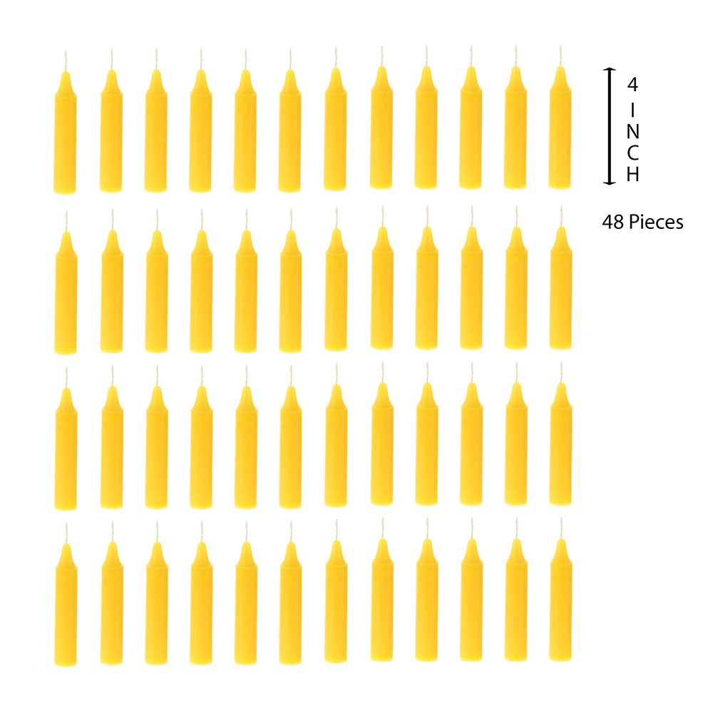 Mega Candles 48 pcs Citronella Taper Candle | Hand Poured Paraffin Wax Candles 4" x 3/4" Diameter | Bug Repellent Candles For Indoor And Outdoor Use | Everyday Candles For Mosquitoes And Insects