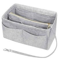 YaChu Felt Insert Bag Organizer Bag In Bag For Handbag Purse Organizer Fits Speedy Neverful(10 Pockets Bag, Gray)