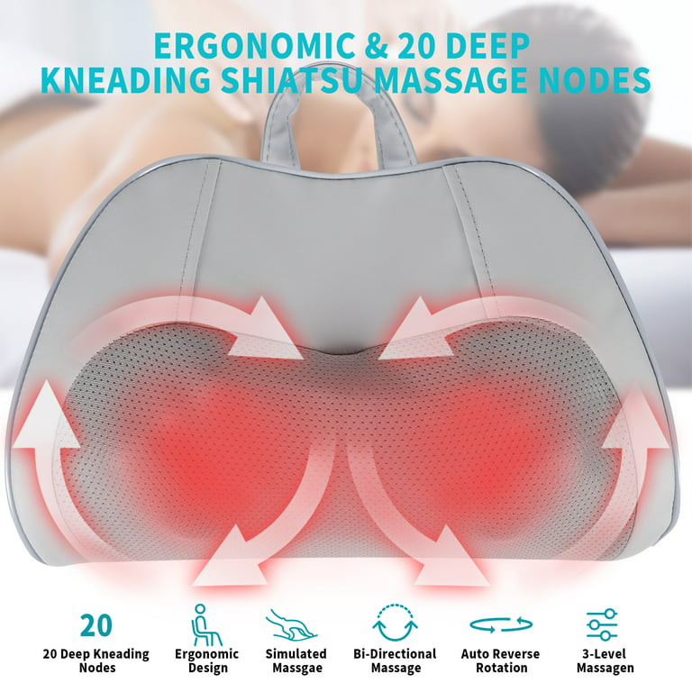 Back Massager with Heat, Electric Massager for Neck and Lower Back, 3D  Kneading Massage Pillow for B…See more Back Massager with Heat, Electric