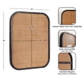 thumbnail image 5 of Kate and Laurel Planche Modern Rattan Wall Pinboard, 20 x 26, Black and Natural Rattan, Boho Rounded Rectangle Wall Organizer for Use as Cork Board, Vision Board, or Bulletin Board, 5 of 8