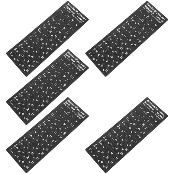 IBASETOY Russian Keyboard Letter Stickers Matte Black Durable Paper Material
