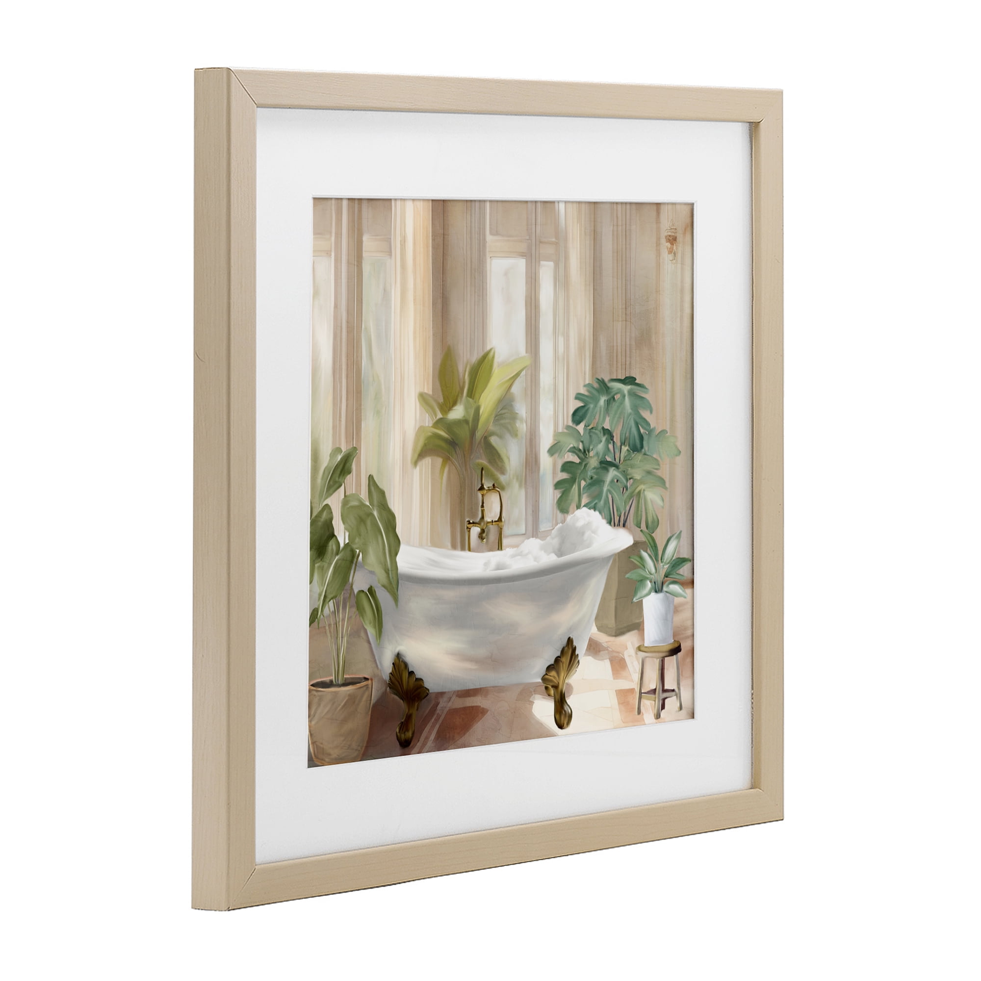 Stupell Industries Serenity Bathroom Plants Birch Framed Print Under Glass, design by Kim Allen