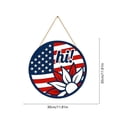 thumbnail image 2 of Patriotic Wooden Star Wreath, Round Independence Day Welcome Sign for Front Door, 4th of July Hanging Decor, Wood Ornament B, 2 of 6