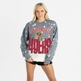 thumbnail image 4 of Women's Gameday Couture  Gray San Francisco 49ers Arch Rivals Faded Wash Sweatshirt, 4 of 7