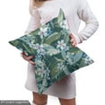 thumbnail image 5 of Ambesonne Floral Fabric by the Yard Upholstery, Jungle Flowers Tropical Leaf, 3 Yards, Pistachio Green and Soft Blue, 5 of 5