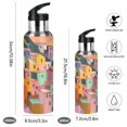 thumbnail image 2 of Yayeee 33oz Insulated Water Bottle Double Wall Stainless Steel with Flip Straw Lid, Purple Cityscape Painting, 2 of 7