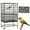 Black, Daisy Design, variant on Large Bird Cage Cover, Bird Cage Seed Catcher, Adjustable Soft Airy Nylon Mesh Net, Birdcage Cover Skirt Seed Guard for Parrot Parakeet Macaw African Round Square Cages (Black)