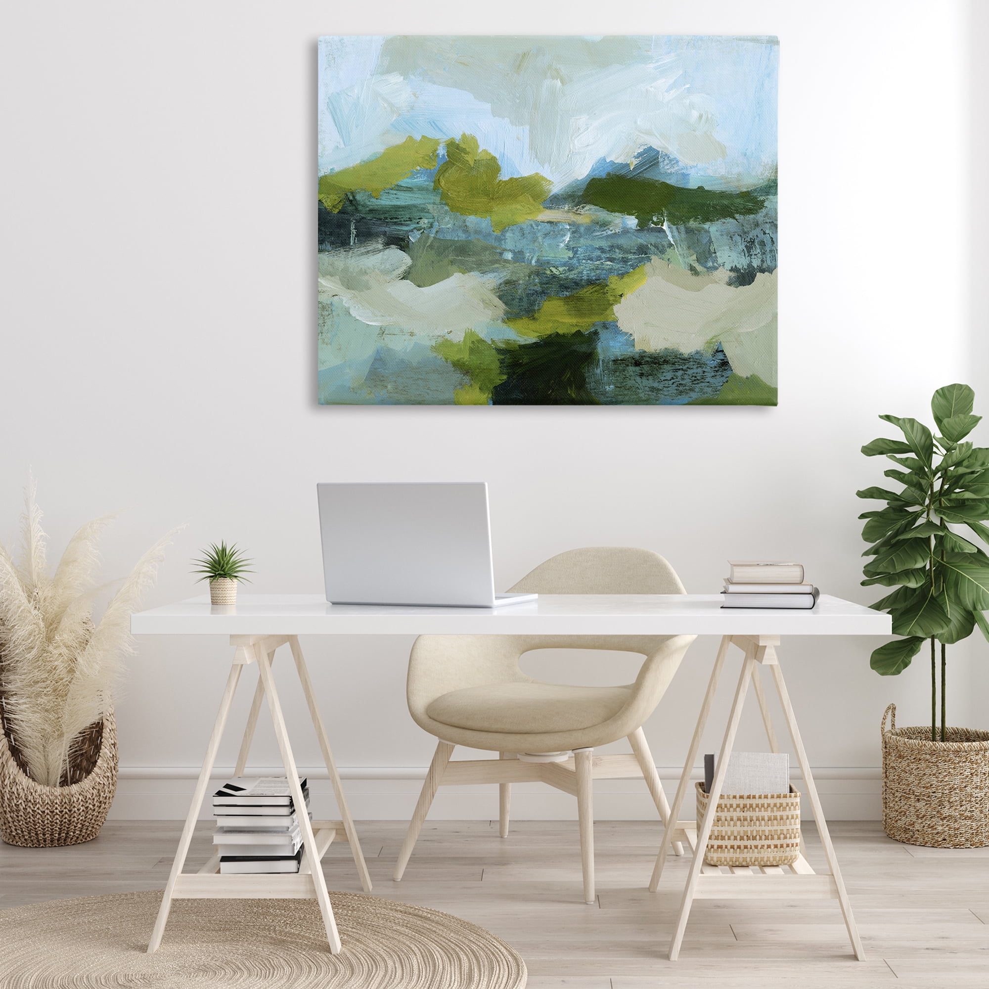 Stupell Industries Expressive Abstract Scenery Abstract Painting Wrapped Canvas Art Print Wall Art, 48 x 36