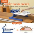 thumbnail image 3 of VEVOR Screen Printing Machine, 1 Color 1 Station Silk Screen Printing Press, 21.2x17.7in Screen Printing Press, Double-layer Positioning Pallet, Adjustable Tension for T-shirt DIY Printing, 3 of 10
