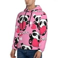 thumbnail image 2 of Bingfone Panda Heart Valentine Pink Men'S Drawstring Hoodie Long Sleeve Pocket Sweatshirts-4x-Large, 2 of 9