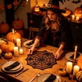 thumbnail image 6 of Halloween Placemats Spider Web Design Set, 11.8 Inch Hollow Out Non Table Placemats for Dining Table and Home Party, Gothic Halloween Table Decor for Indoor Use, Seasonal Decor, 6 of 6